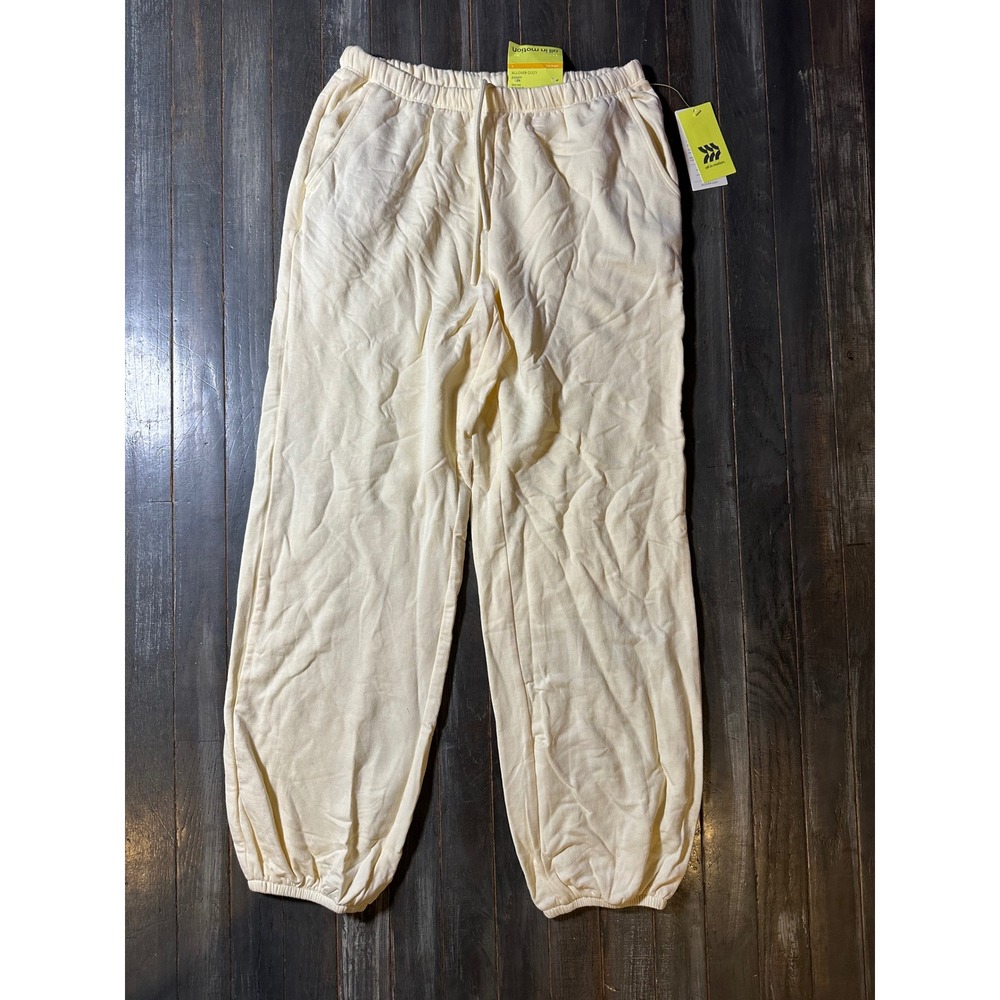 All‎ in Motion Womens Cozy Sweatpants Butter Yellow High Rise Joggers
